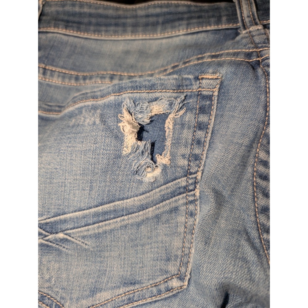 Womens Bke Denim Payton Bootcut Distressed Jeans Size 31X33 1/2 Medium Wash - Picture 10 of 14